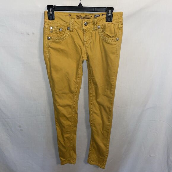 Miss Me Women’s Skinny Jeans Size 26x31 Yellow Streetwear Going Out Party - Picture 1 of 12